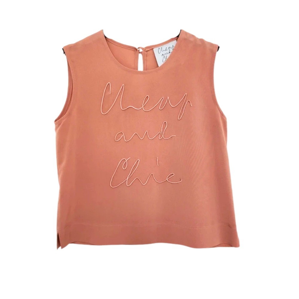 Moschino Cheap and Chic Vintage Sleeveless Coral Blouse Size IT 42